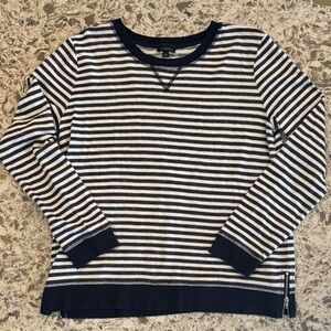 Talbots Striped Navy and White Top